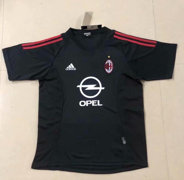 2002-03 AC Milan Retro Black Away Kit Soccer Jersey